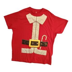 Holiday Time Ugly Tacky Christmas Red T-Shirt "Santa Suit" Unisex Size 2XL GUC
